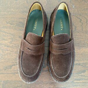 Vinny's Brown Suede Platform Loafers